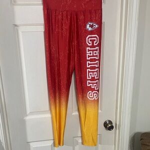 Women's Red and Yellow Chiefs Leggings NWOT